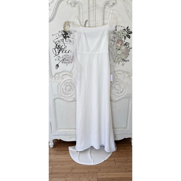 Lulus Beautifully Beloved Dress Women's M White Off the Shoulder Wedding NWT - Picture 5 of 13